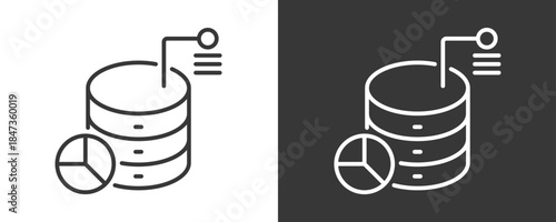 Database Icon Set Vector Collection Isolated In Black And White