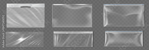 Big Set Of Transparent Empty Plastic Packaging. EPS10 Vector