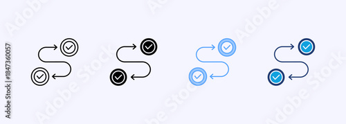 Roadmap Icon Set Multiple Style Collection Element For Design