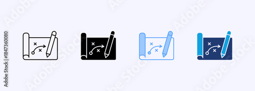 Blueprint Icon Set Multiple Style Collection Element For Design