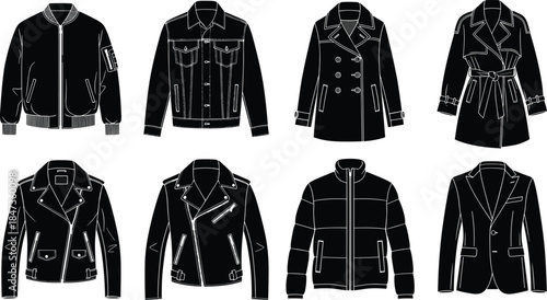 Black and white silhouette vector set of diverse wild and domestic animals including eagle, panda, deer, squirrel, octopus, and chicken, for zoology and nature graphics.