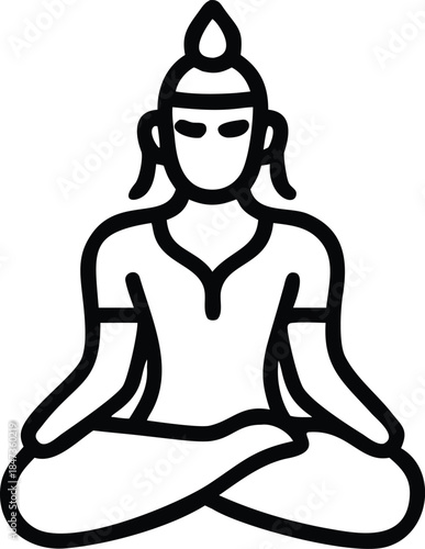 Meditating figure in lotus position, a symbol of peace and mindfulness