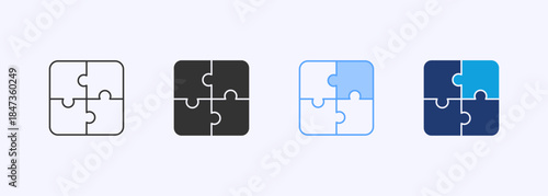 Puzzle Icon Set Multiple Style Collection Element For Design