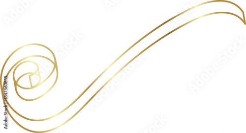 Ribbon gold line decorative, new year, holiday