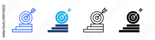 Mission Multiple Style Icon Set Vector 