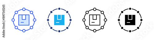 Supply Chain Multiple Style Icon Set Vector 