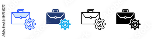 Work In Progress Multiple Style Icon Set Vector 