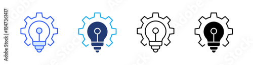 Innovation Multiple Style Icon Set Vector 