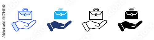 Employment Multiple Style Icon Set Vector 