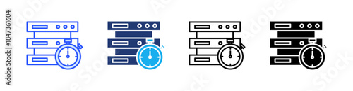 Real Time Multiple Style Icon Set Vector 