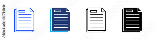 Paper Multiple Style Icon Set Vector 