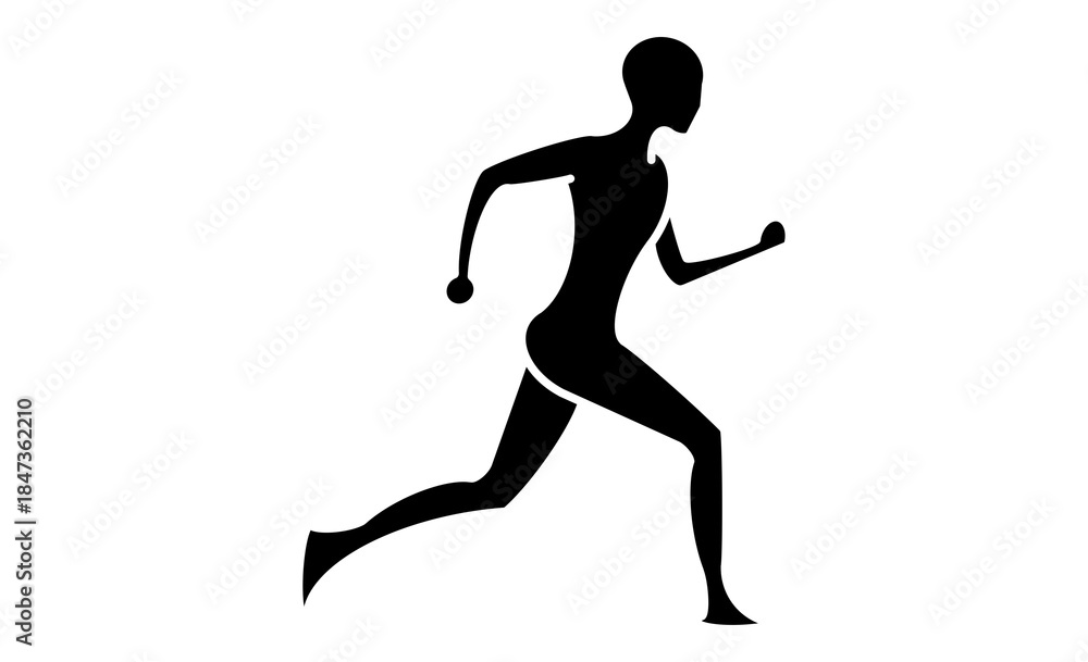 Obraz premium 趣味のランニングを表現した人物アイコン