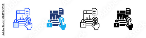 Easy Access Multiple Style Icon Set Vector 