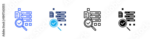 Data Discovery Multiple Style Icon Set Vector 