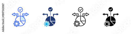 Decision Making Multiple Style Icon Set Vector 