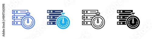 Real Time Multiple Style Icon Set Vector 