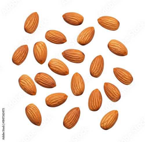 Wallpaper Mural Scattering almonds kitchen food top view isolated on transparent background Torontodigital.ca