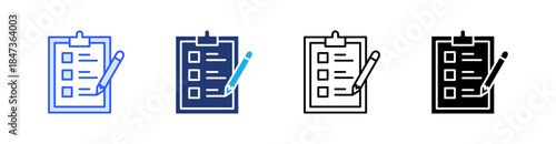 Task List Multiple Style Icon Set Vector 