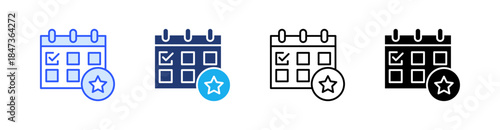 Organizer Multiple Style Icon Set Vector 