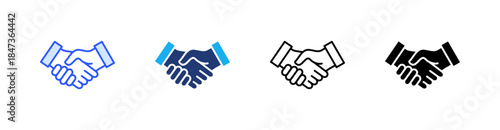Handshake Multiple Style Icon Set Vector 