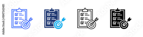 Mission Multiple Style Icon Set Vector 