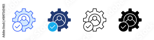 Expert Multiple Style Icon Set Vector 