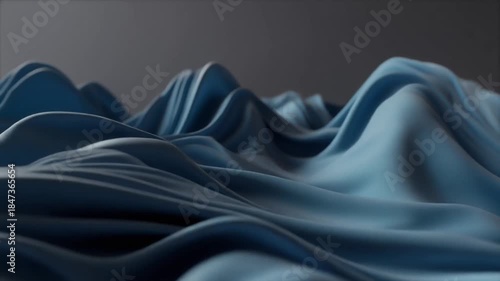 Abstract fabric waves moving with zero gravity footage