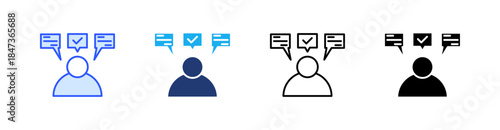 Opinion Multiple Style Icon Set Vector 