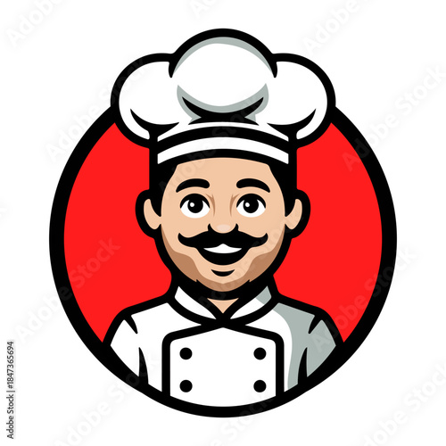 Chef restaurant mascot logo vector
