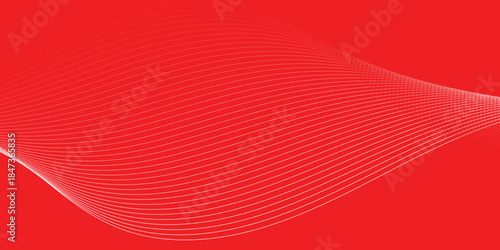abstract creative blend wave line design on red background.