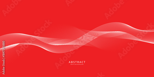abstract creative blend wave line design on red.