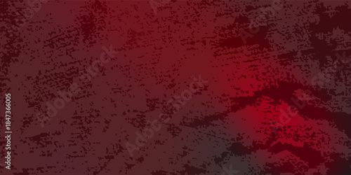 Red aged grainy messy template. Distress urban used texture. Grunge rough dirty background. Brushed color paint cover. Renovate wall scratched backdrop. Empty aging design element. EPS10 vector.