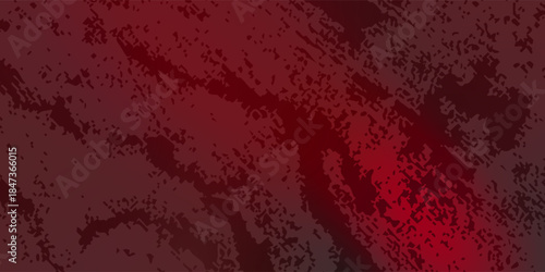 Red aged grainy messy template. Distress urban used texture. Grunge rough dirty background. Brushed color paint cover. Renovate wall scratched backdrop. Empty aging design element. EPS10 vector.