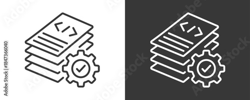 Log Icon Set Vector Collection Isolated In Black And White