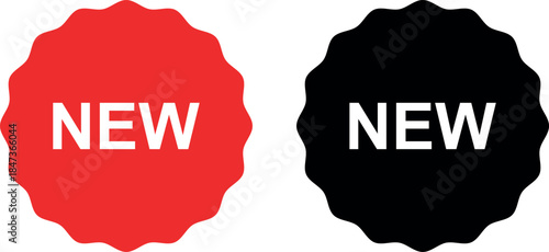 new sticker. new sticker set on white background