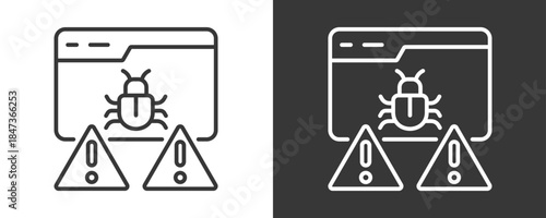 Debugging Icon Set Vector Collection Isolated In Black And White