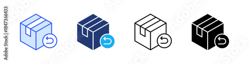 Return Multiple Style Icon Set Vector 