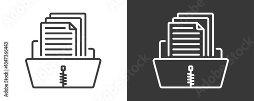 Compression Icon Set Vector Collection Isolated In Black And White