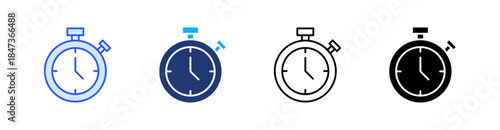 Time Multiple Style Icon Set Vector 
