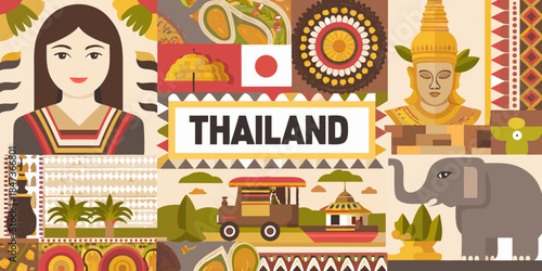 Exploring thailand a vibrant illustration of culture landmarks and natural beauty