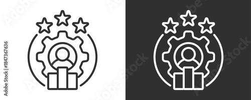 Expertise Profile Icon Set Vector Collection Isolated In Black And White