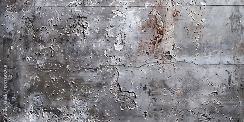 Grunge Texture of Weathered Metal Surface with Cracks and Peeling Paint