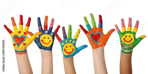 Hands Painted With Smileys
