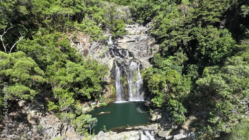 Waterfalls tropical nature drone aerial Australia flowing remote