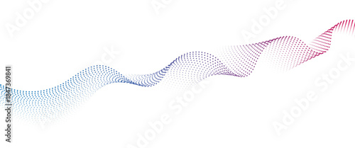 Flowing Dot Wave halftone gradient pattern on transparent background.