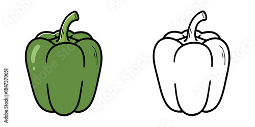 シンプルなピーマンのアイコンイラスト