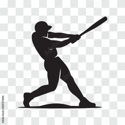 Baseball Batter Silhouette – Powerful Swing at Home PlateBaseball Batter Silhouette – Powerful Swing at Home Plate