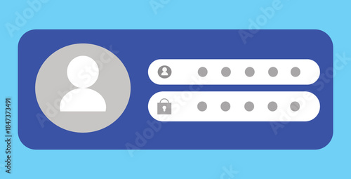 Vector illustration template for website login with username and password. Social media, website, verification, web design, security, internet access.