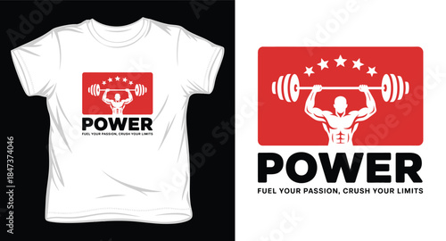 power  graphic victor art t shirt design print template