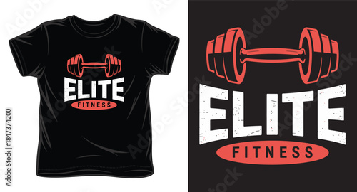 elite fitness  graphic victor art t shirt design print template